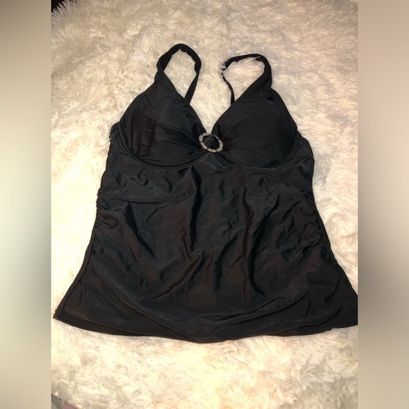 VENUS Black Bikini Sleek Swimwear Essential Tankini Top size 10 NWOT - Picture 8 of 8